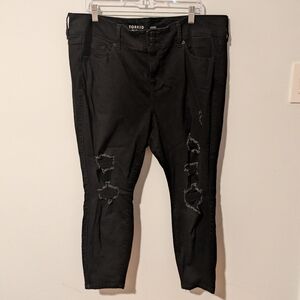 Torrid Destructed Black Jegging Super Soft High Rise Jeans Size 22 Extra Short